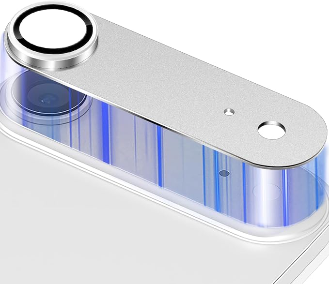Camera Lens Protector for iPhone Air (iPhone 17 Air) Camera Lens Protector [Strong Adsorption] [Not Easy to Break] Metal Tempered Glass Rear Camera Screen Cover - Silver