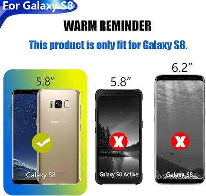 Battery Case for Samsung Galaxy S8, 5000mAh Rechargeable Extended Battery Charging Charger Case, Add 1.5X Extra Juice, Not Compatible with Galaxy S8+ or Galaxy S8 Active Black