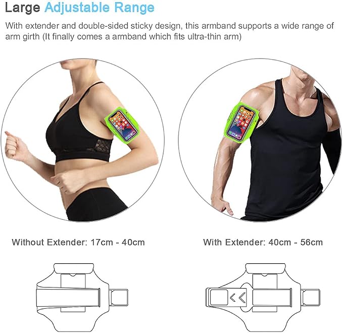 Armband for iPhone 17 16 15 14 13 12 Pro with Airpods Holder, Gym Workouts Running Arm Band (Green)