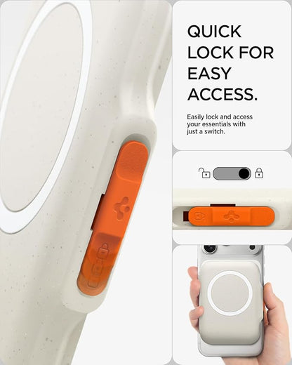 Spigen for MagSafe Wallet, Heavy Duty Hardshell Magnetic Card Holder Compatible with iPhone 17/16/15/14/13/12 Pixel 10 Series MagSafe-Cases Pixelsnap Holds 5-6/7-8 Cards