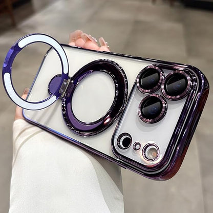 for iPhone 17 Pro Case Magnetic Stand,[Compatible with Magsafe] [Military Protection][Camera Lens Protector] Phone Case Cover for iPhone 17 Pro 6.3" - Purple