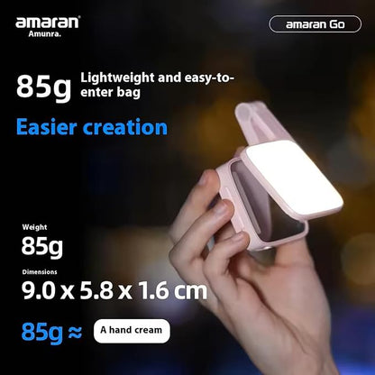Magnetic Selfie Phone Light,Amaran Go Dual LED Light Source with Adjustable Mirror Light CCT 2700K-6500K,Rechargeable for Selfie,Makeup,Video Conference,TikTok,for iPhone & Android (Green)