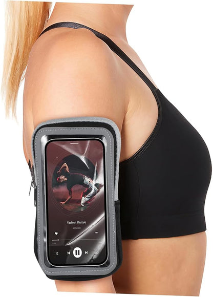 NUOBESTY Sports Mobile Phone Arm Bag Lightweight Waterproof Running Armband with Key Card Storage for Outdoor Exercise and Gym Use