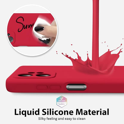 oakxco for Motorola Moto G Power 5G 2023 Phone Case Liquid Silicone, Thin Slim Soft Rubber Gel TPU Plain Simple Cover for Women Girl Cute, Matte Solid Color, Red
