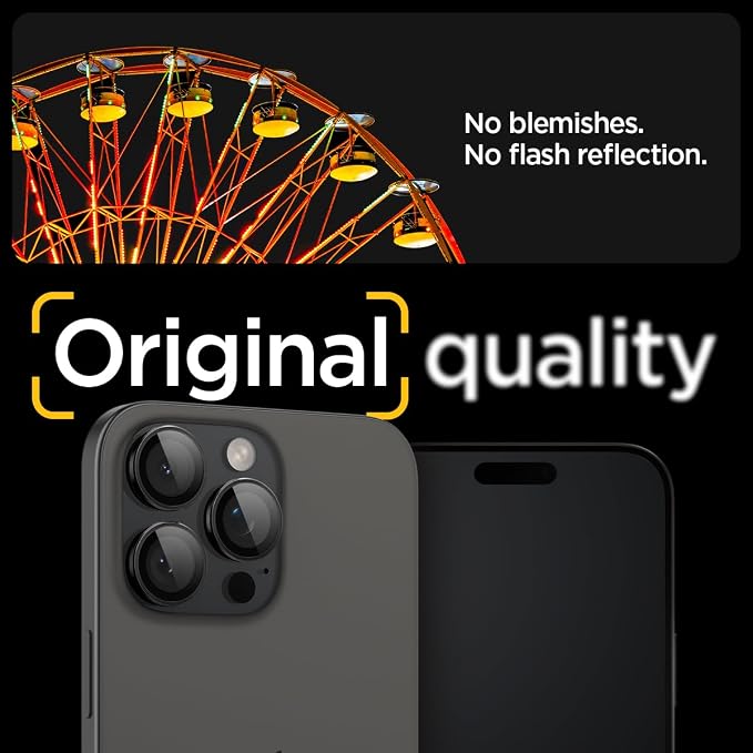 Spigen Camera Lens Screen Protector [GlasTR EZ Fit Optik Pro] Designed for iPhone 14 Pro Max/iPhone 14 Pro [Case Friendly] - Black [2 Pack]