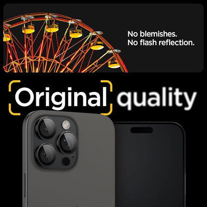 Spigen Camera Lens Screen Protector [GlasTR EZ Fit Optik Pro] Designed for iPhone 14 Pro Max/iPhone 14 Pro [Case Friendly] - Black [2 Pack]