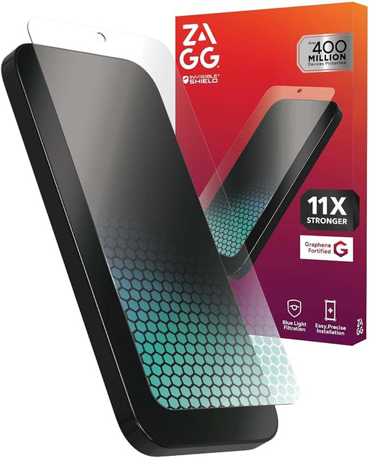ZAGG Glass XTR4 Samsung Galaxy S25+/ S24+ Screen Protector - Tempered Glass, 11X Stronger with Graphene, Blue Light Filtering, Anti-Reflective Technology, InvisibleShield, Easy Dust-Free Installation