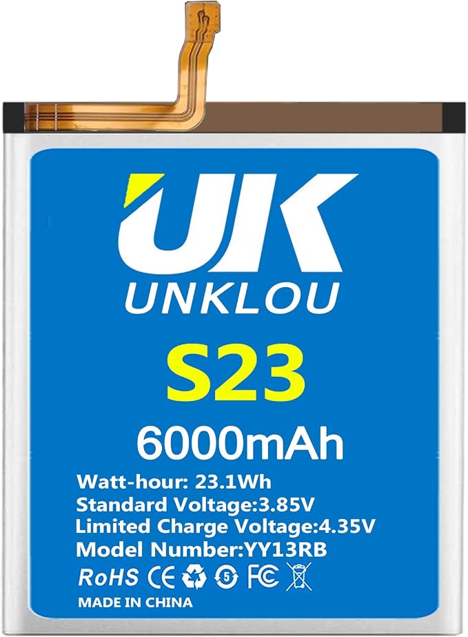 Galaxy S23 Battery, [Upgraded] UNKLOU 6300mAh Li-Polymer EB-BS912ABY Replacement Battery for Galaxy S23 5G SM-S911B SM-S911U SM-S911U1 SM-S911N with Repair Tool Kit [12 Month Service]