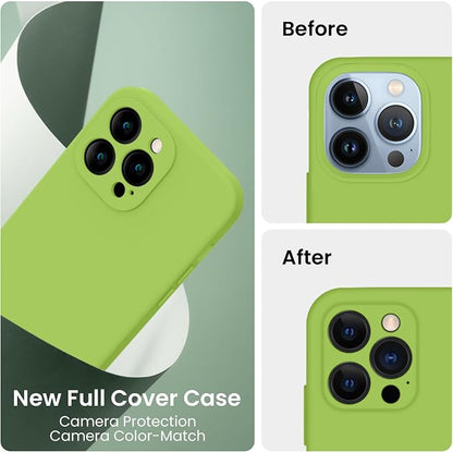 FireNova Designed for iPhone 13 Pro Max Case, Silicone [Camera Protection] Phone Case, Soft Anti-Scratch Microfiber Lining Inside, 6.7 inch, Sprout Green
