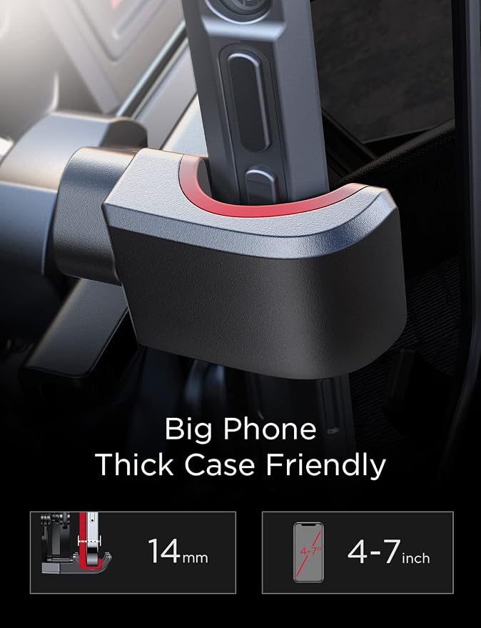 AINOPE Car Phone Holder Mount Vent 2025 Gravity Air Vent Phone Holders for Your Car for iPhone 16 Pro Max with Vent Clip Hand Free Cell Phone Car Mount Holder for iPhone 15 Plus Samsung Red