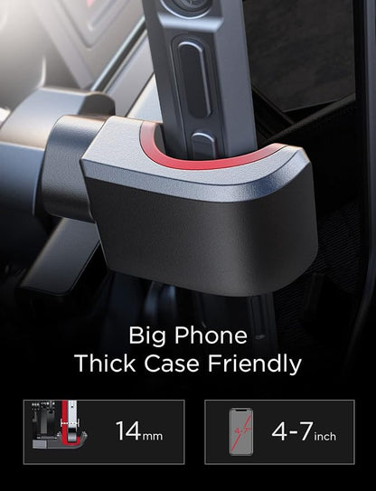 AINOPE Car Phone Holder Mount Vent 2025 Gravity Air Vent Phone Holders for Your Car for iPhone 16 Pro Max with Vent Clip Hand Free Cell Phone Car Mount Holder for iPhone 15 Plus Samsung Red