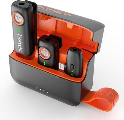 hohem iSteady Mobile Plus Premium Vlogging Combo, Gimbal Stabilizer for Smartphone, 600 °Auto Rotation, Face/Object Tracking Phone Gimbal with a hohem Mic for iPhone iOS (2 TX + 1 RX + Charging Case)