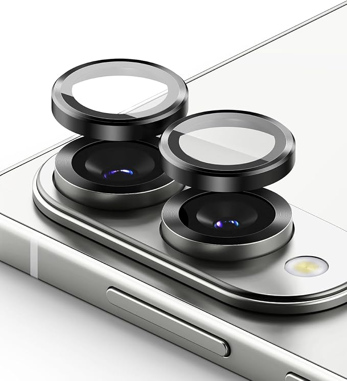 Ringke Camera Lens Frame Glass [Individual Lens Covers] Compatible with Samsung Galaxy S25 Edge Camera Lens Protector, Tempered Glass Covers and Aluminum Alloy Frames