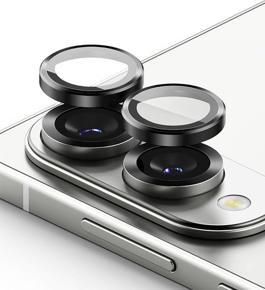 Ringke Camera Lens Frame Glass [Individual Lens Covers] Compatible with Samsung Galaxy S25 Edge Camera Lens Protector, Tempered Glass Covers and Aluminum Alloy Frames