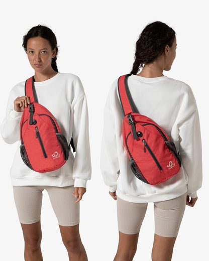 WATERFLY Crossbody Sling Backpack Sling Bag Travel Hiking Chest Bag Daypack