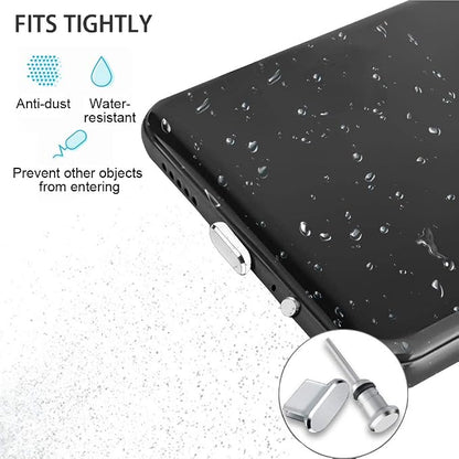 USB Type C Port Cover Plugs Metal Anti Dust Cap Protector 2 PCS with SIM Card Removal Pin Compatible with Samsung Galaxy S24 S23 S22 S21 MacBook Pro Air Laptop (Silver)