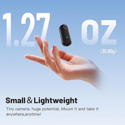 Mini Body Camera, Wearable Action Body Cam, Thumb Size Hands Free Recording Body Worn Camera, Premium Portable Camcorder Mount Anywhere for Pet Walking, Work, Travel (Grey, 32GB)