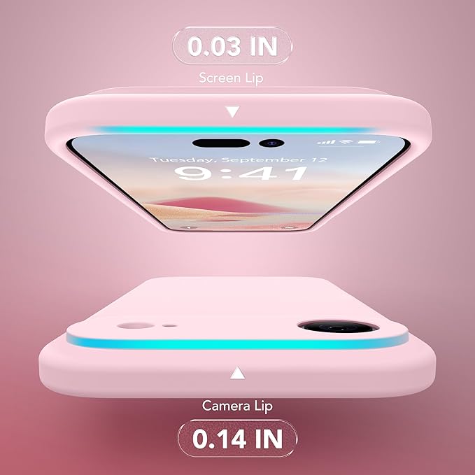 Magnetic for iPhone Air Case, Compatible with MagSafe, [Full Camera Protection][Screen Protector] Silicone Shockproof Protective Phone Case for iPhone 17 Air 6.5", Chalk Pink