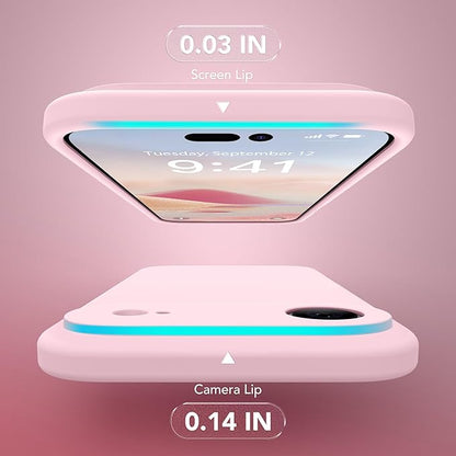 Magnetic for iPhone Air Case, Compatible with MagSafe, [Full Camera Protection][Screen Protector] Silicone Shockproof Protective Phone Case for iPhone 17 Air 6.5", Chalk Pink