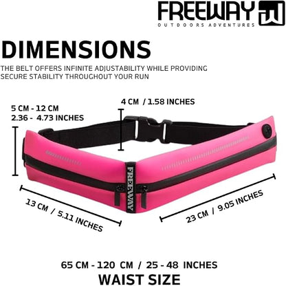 Lightweight Running Belt - for Man and Woman Running Phone Holder, Waist Pack for Workout, Money Belt, Running Gear Accessories (Double, Pink) designed for carrying Phone, Keys & Essentials