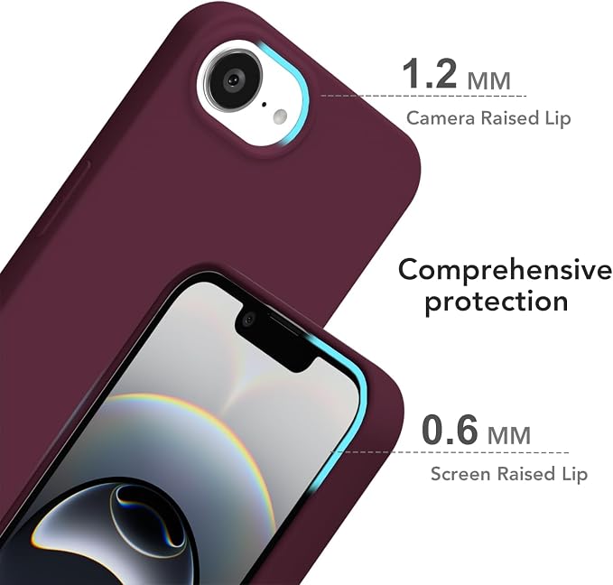 for iPhone 17e 16e Case Silicone Compatible with Magsafe Case, Ultra Slim Thin Magnetic Phone Cases Mag Safe, Cute Soft Rubber Gel TPU Plain Wireless Charging Cover for Women, Burgundy Maroon