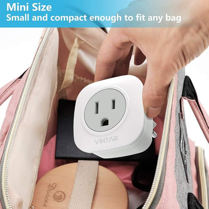 3 Pack European Travel Plug Adapter, VINTAR International Power Plug Adapter with 2 American Outlets 2 in 1 Travel Essentials to France, Germany, Greece, Italy, Israel, Spain (Type C)