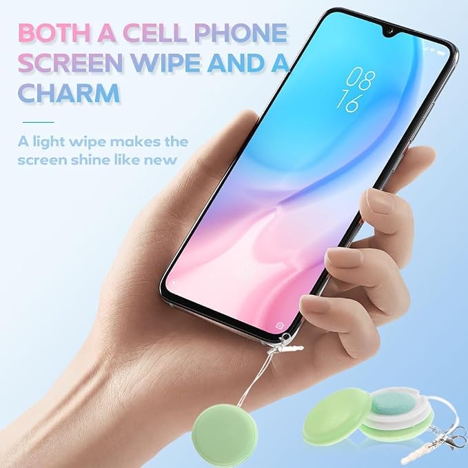 Macaron Phone Screen Cleaner, 2026 New Macaron Mobile Phone Screen Wipe, Portable Mobile Screen Cleaning Cloths Wiper Eye Glasses Cleaning Tools (4 Pcs)