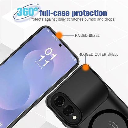 Battery Case for Galaxy S25 Edge, 10000mAh High Capacity Portable Charger Case, Compatible with Galaxy S25 Edge 6.7 inch, Wireless & Carplay, Black