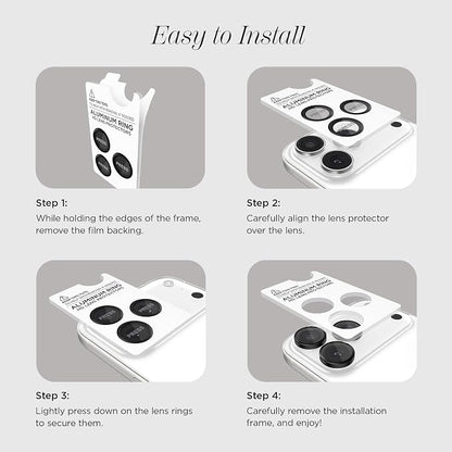 Case-Mate Camera Lens Protector with Aluminum Black Rings for iPhone 17 Pro Max/iPhone 17 Pro - Double Tempered Glass, Anti-Scratch - Ultra HD View with Night Shooting, Case Friendly, Easy Install