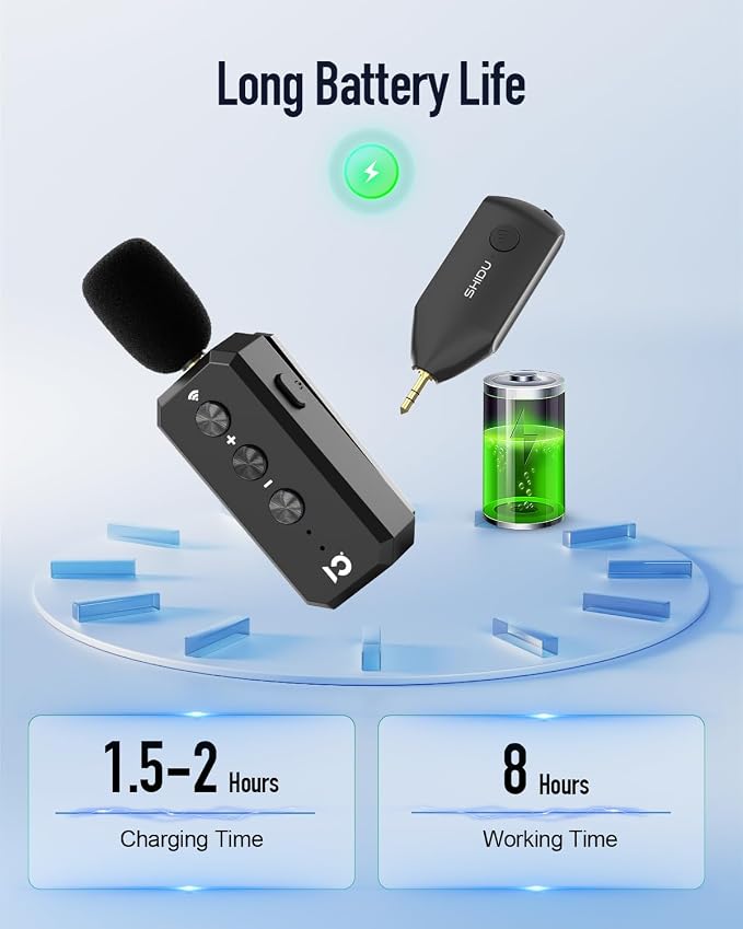SHIDU Wireless Microphone Headset 2.4G Wireless lavalier Mics System with 3.5MM Plug for Voice Amplifier, Speakers, PA System Teacher, Tour Guides, Fitness Instructor