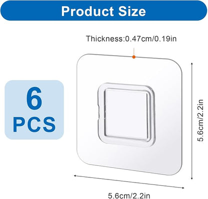 6 PCS Shower Phone Holder, Self-adhesive Sticker Replacement, Wall Mounted Replacement Sticky pads, Waterproof Phone Holder's Hook Replacements Adhesive Strip for Toothpaste Dispenser Wall Mounted