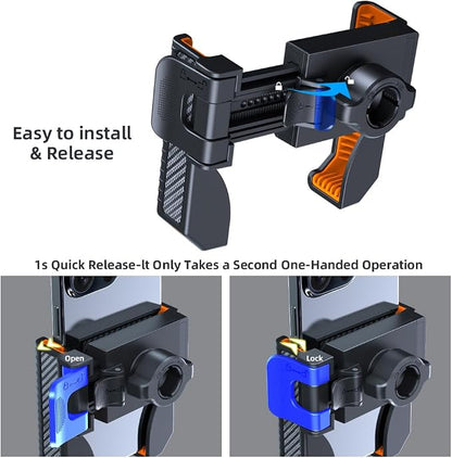 Bike Phone Mount, Bike Bicycle Mount Handlebar Cell Phone Clamp Ebike Scooter Holder Clip for iPhone 16 Pro Max/Plus, 15 Pro Max, S10, S20, More 4.7" to 6.8" Smartphones