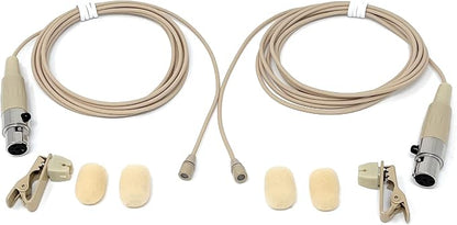 Pair of Lavalier Lapel Mics w/ 4 pin Mini XLR TA4F for Shure Wireless