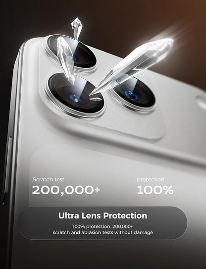 MAGIC JOHN for iPhone 17 Pro Max Camera Lens Protector 6.9'', HD Clear, Magnetic Tempered-Glass Lens Film, Ultra-Tough, Anti-Scratch, Case Friendly, 2 Pack,Sliver