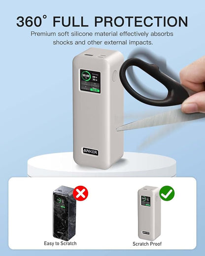 Case Cover for Anker Prime Power Bank 27,650mAh 250W, Full-Body Protective Cover for Anker Prime Power Bank,Drop-Proof,Scratch-Proof,Shock-Proof,White