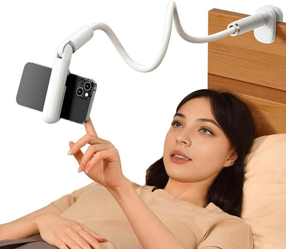 Gooseneck Phone Holder for Bed, Flexible Long Arm Cell Phone Stand with Clamp Mount, 900°Rotation Overhead Phone Mount for Bedside,Headboard,Desk, Universal for 4-7" Phone (35.43 Inches Length)