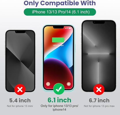 Battery Case for iPhone 14/13/13 Pro (6.1 Inch),Upgraded 7500mAh Ultra-Slim Portable Charging Case Rechargeable Protective Extended Battery Pack for iPhone 14/13/13 Pro Charger Cover-Green
