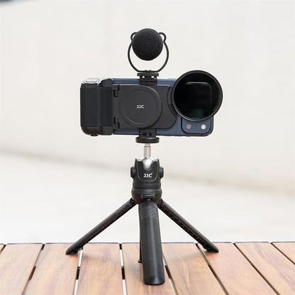 Upgraded 67mm Phone Lens Filter Mount + Phone Camera Grip Set for iPhone 17 16 15 14 Pro Pro Max Plus Air,Magnetic Filter Adapter w Cold Shoe & 1/4" Hole Pull-Out to Fit Pro Max Plus (No Filters