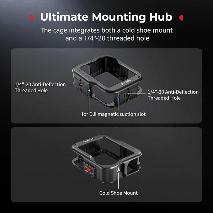 SmallRig Full Cage for DJI Osmo Nano, Aluminum Case Protective Frame Mount, One-Touch Unlocks Expansion Housing Shell for OSMO Nano, with Cold Shoe and 1/4"-20 Threaded Holes