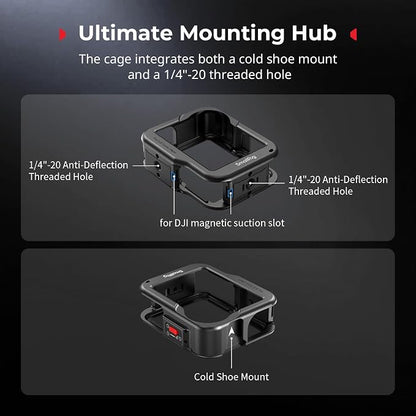 SmallRig Full Cage for DJI Osmo Nano, Aluminum Case Protective Frame Mount, One-Touch Unlocks Expansion Housing Shell for OSMO Nano, with Cold Shoe and 1/4"-20 Threaded Holes