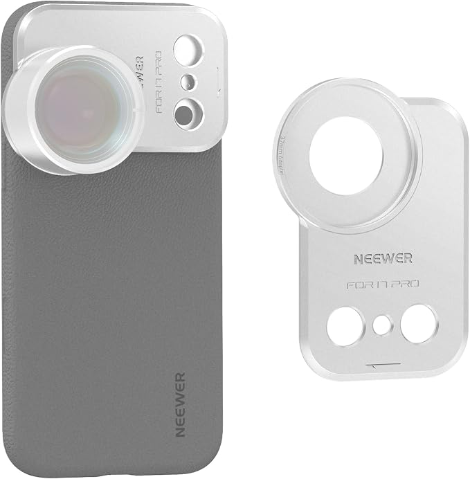 NEEWER 37mm Filter Lens Backplate for PA133 Phone Case Only, Quick Release Video Rig Mobile Photography Accessories Compatible with iPhone 17 Pro Beastgrip, PA173 (Silver)
