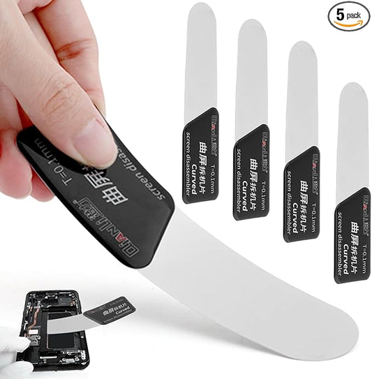 5Pcs Disassembler Pry Tools, Ultra-Thin Separate Screen Curved Spudger, Stainless Steel Mobile Phone Screen Pry Blade, Repair Opening Tool for Smartphone Curved-Screen LCD Casing(5pcs)