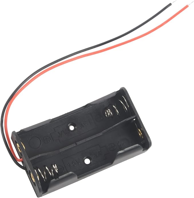 30 Pcs 2 x 1.5V AA Battery Holder Case Box Black W Wire Leads