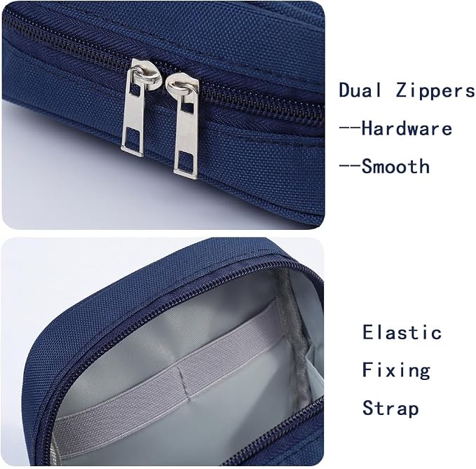E-Tree Storage Pouch for Small Electronics and Accessories,Tech Bag,Electronic Organizer Case Compatible with MacBook Laptop Charger,Mouse,Cables,Hub,Power Bank,Earphone,Toiletries Cosmetics (Grey)