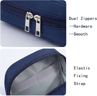 E-Tree Storage Pouch for Small Electronics and Accessories,Tech Bag,Electronic Organizer Case Compatible with MacBook Laptop Charger,Mouse,Cables,Hub,Power Bank,Earphone,Toiletries Cosmetics (Blue)