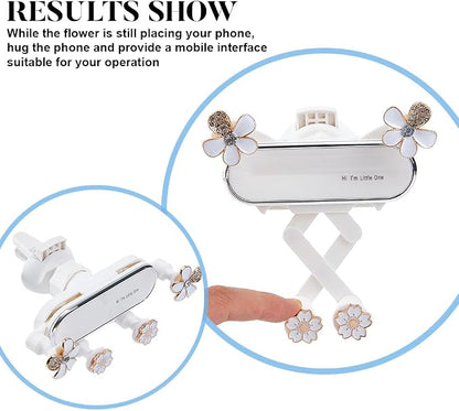 Car Cellphone Holder Adorable Car Phone Holder Cute Phone Holders for Your Cars Elegant Flower Crystal Air Vent Phones Holders Cars Phones Mount with Sturdy Air Vent Clip for Smartphone