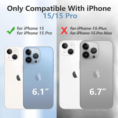 GIN FOXI Battery Case for iPhone 15/15 Pro, Rechargeable Charging Case with Stand 7000mAh Ultra-Slim Anti-Fall Protection Extended Battery Pack Juice Box for iPhone 15/15 Pro 6.1" Black