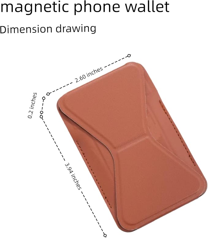 for MagSafe Wallet RFID Blocking, 2 Card Holder, Stand Strong Magnetic Grip, Slim Leather Phone Wallet, Compatible with iPhone 17/16/15/14/13/12 Series (Brown Small Support)