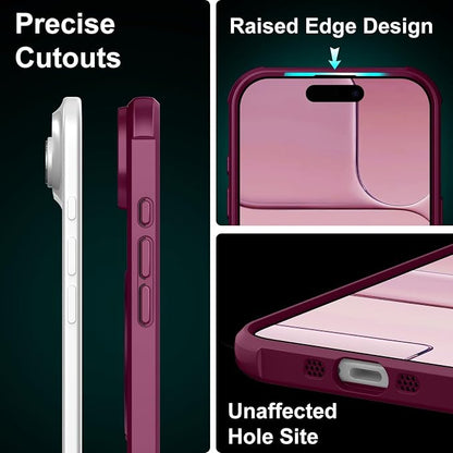 360° Magnetic Swivel Ring for iPhone 17 air case, Built-in Metal Stand and Ring Holder, Magsafe Compatible, Military Grade Protection, Shock and Vibration Resistant - Wine Red