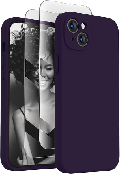 FireNova Designed for iPhone 14 Case, Silicone Upgraded [Camera Protection] Phone Case, Soft Anti-Scratch Microfiber Lining Inside, 6.1 inch, Purple